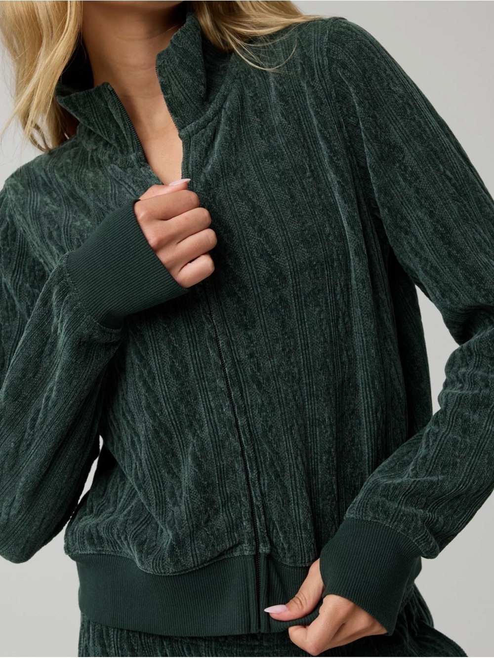 OFFLINE By Aerie Cable Lounge Full Zip